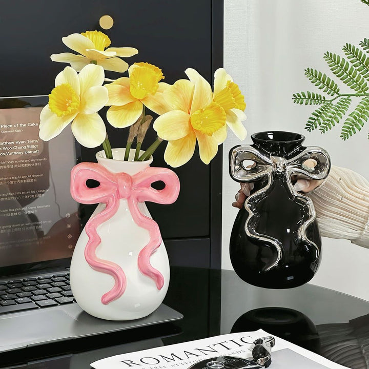Decorative Bow-Shaped Art Vase