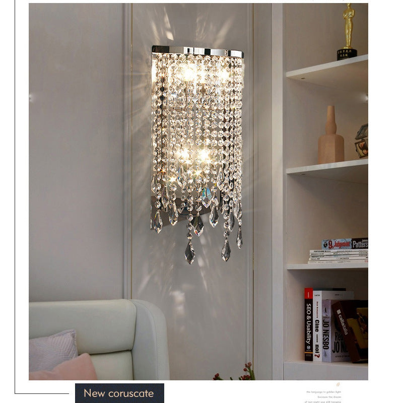 Crystal cascading wall light