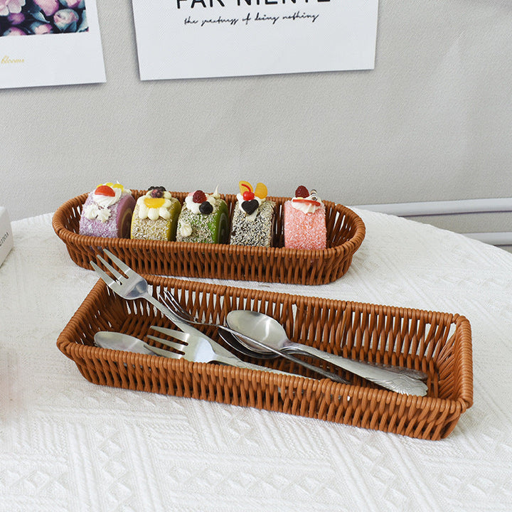 Stylish Woven Rectangular Serving Tray