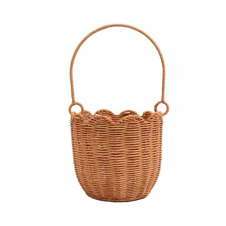 Handwoven basket with handle