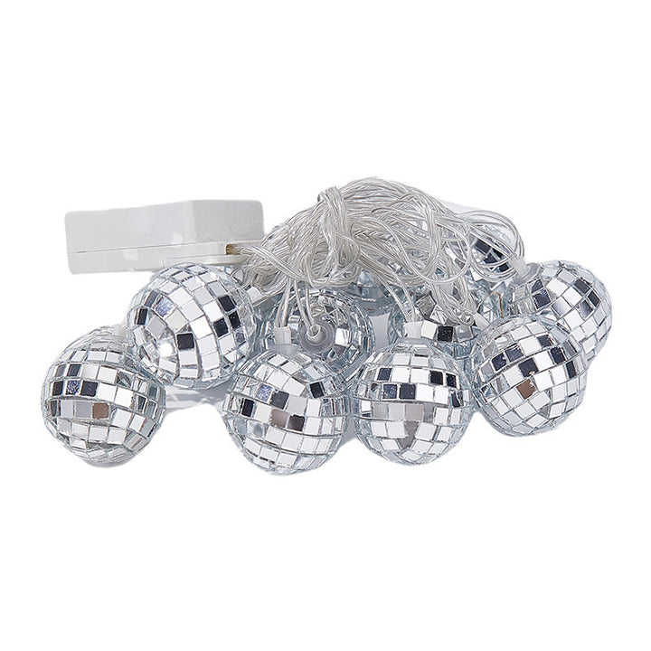 Warm LED mirror mosaic ball decorative string lights