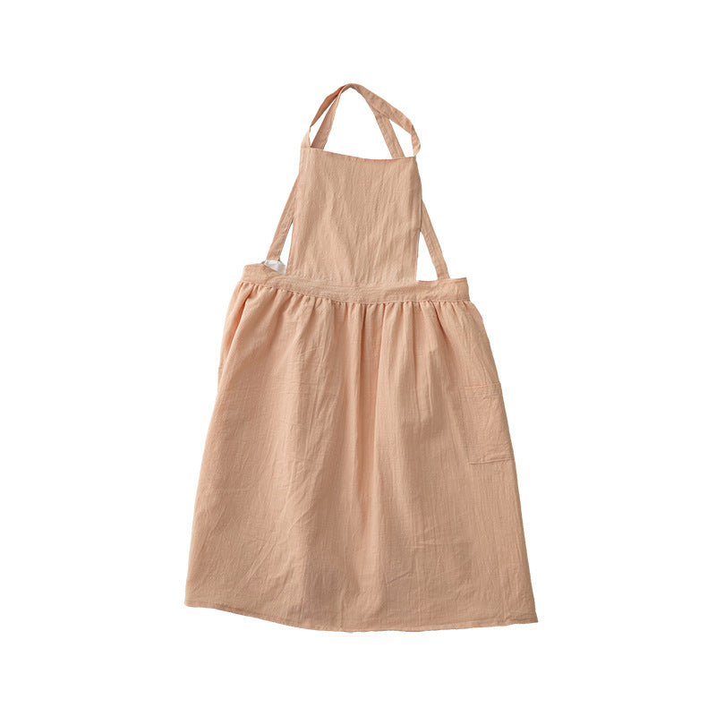 Light cotton dungaree dress with adjustable straps and side pockets