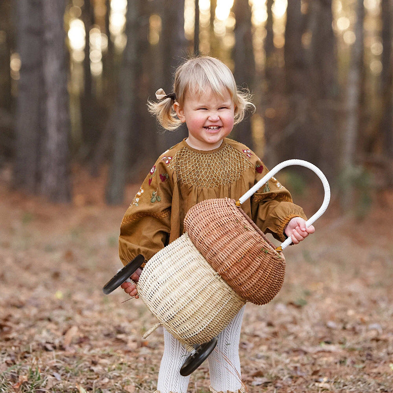 Decorative basket with wheels