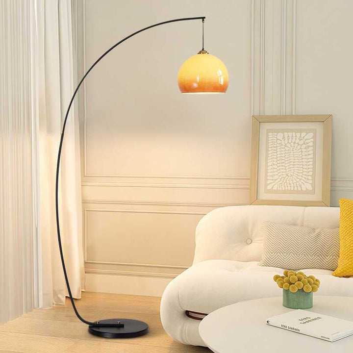 Arc Floor Lamp with Glass Shade