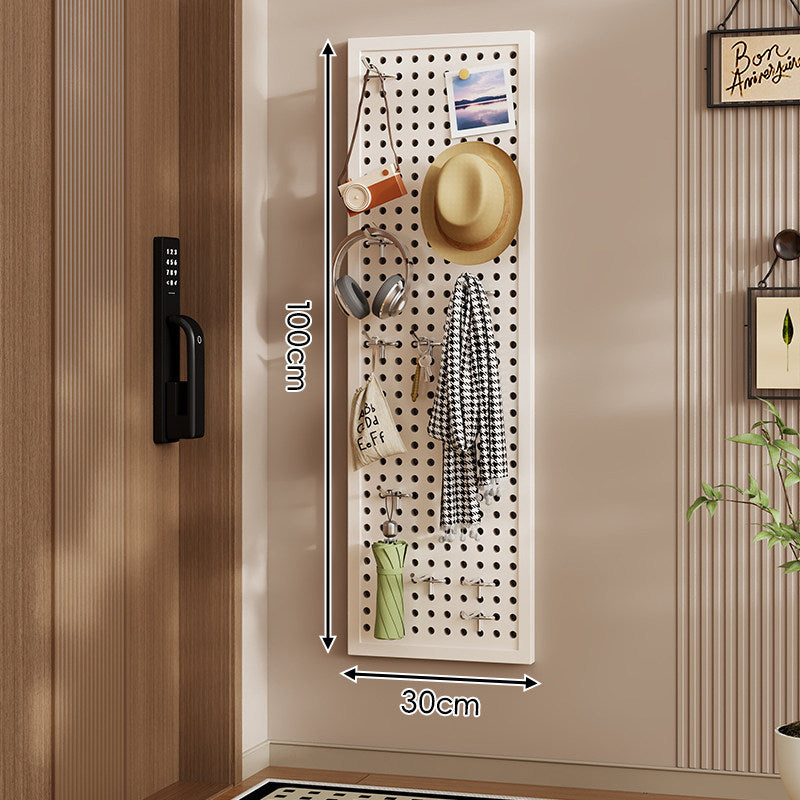 Wall-Mounted Perforated Pegboard Organizer Panel with Metal Frame