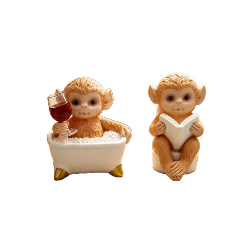 Decorative figure with monkey motifs