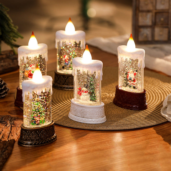 Christmas lantern with movable Santa motif