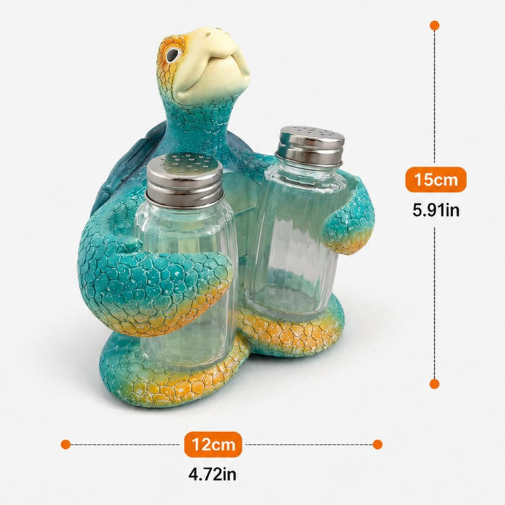 Decorative Turtle-Shaped Salt and Pepper Shaker Holder