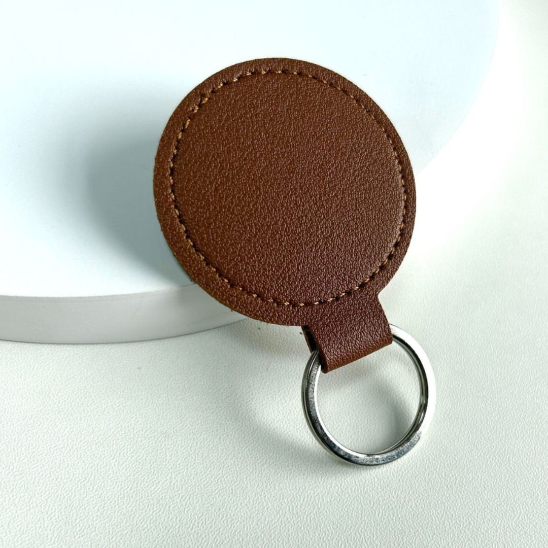 Round Leather Keyring