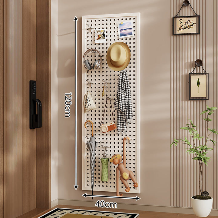 Wall-Mounted Perforated Pegboard Organizer Panel with Metal Frame