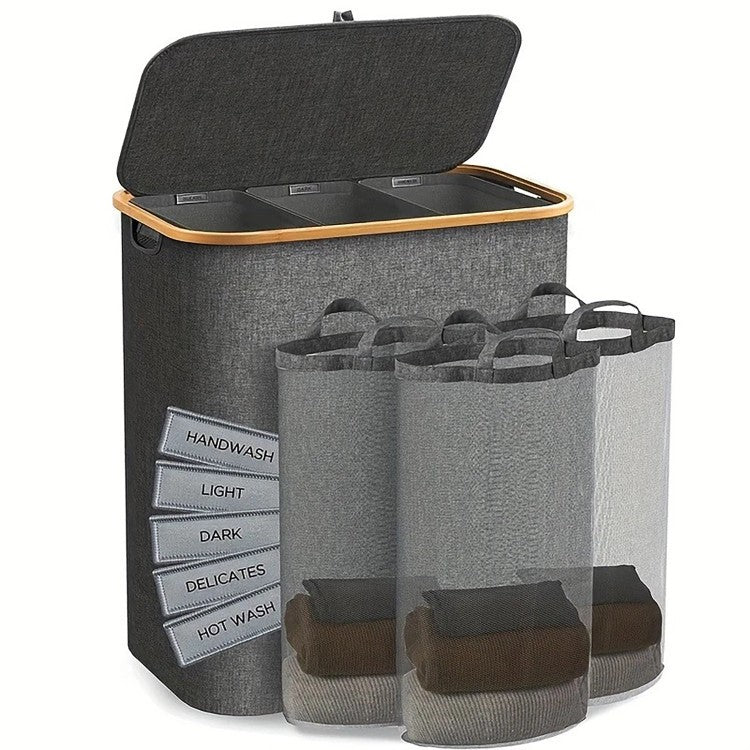 High-quality laundry basket with lid and handle