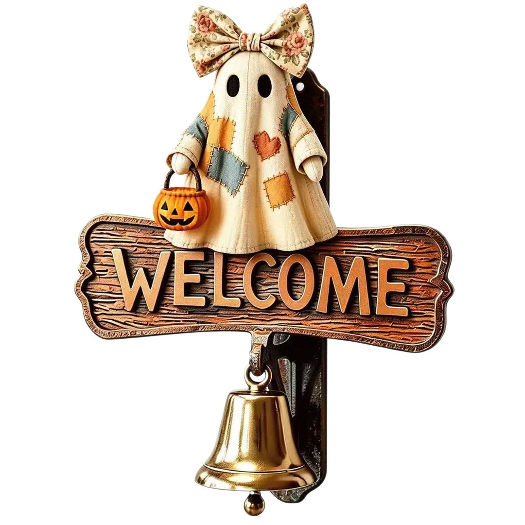 Welcome sign with ghost motif