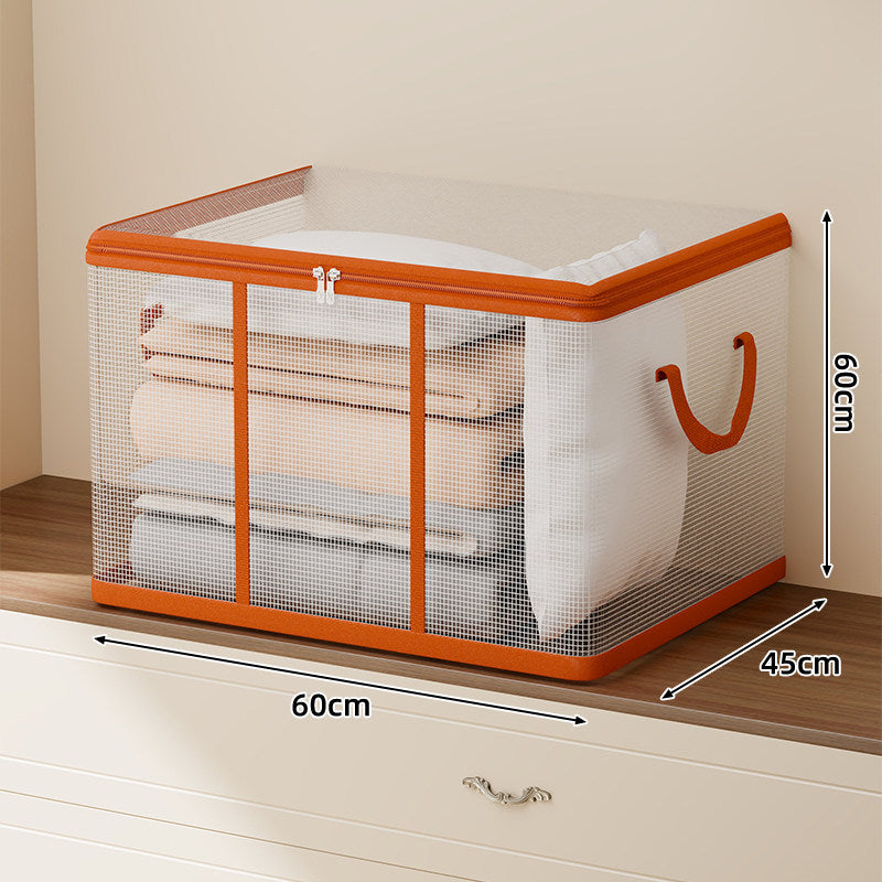 Breathable Mesh Zippered Foldable Storage Container with Reinforced Handles