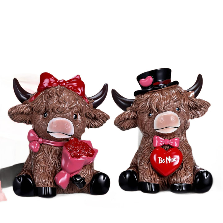 Decorative Highland Cattle Duo Stones