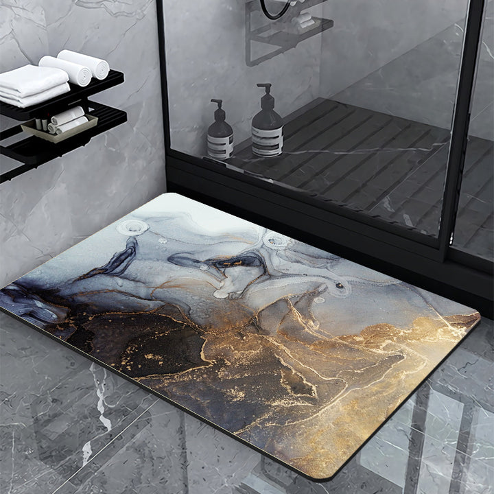Luxury Marble-Effect Bath Mat