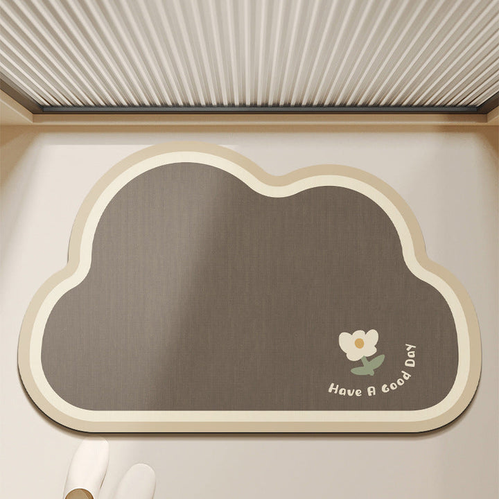 Oval Shaped Welcome Mat with Inspirational Quote