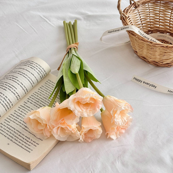 Realistic Silk Tulip Bouquet for Home Display