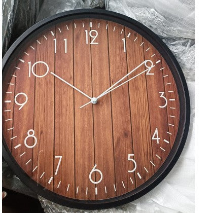 Wall clock with wood look