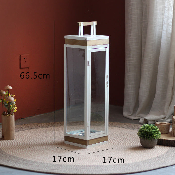 Decorative Lantern with Wooden Handle