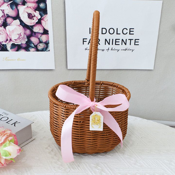 Elegant Handcrafted Rattan Tote Basket