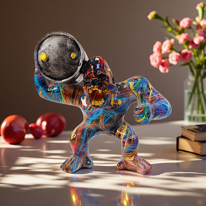 Sporty decorative figure of a weightlifter