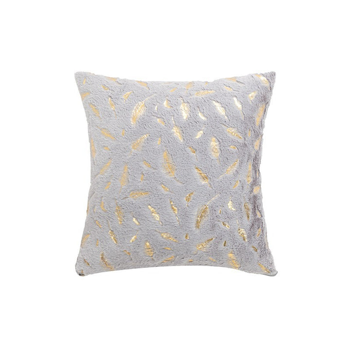 Textured Feather Print Throw Pillow