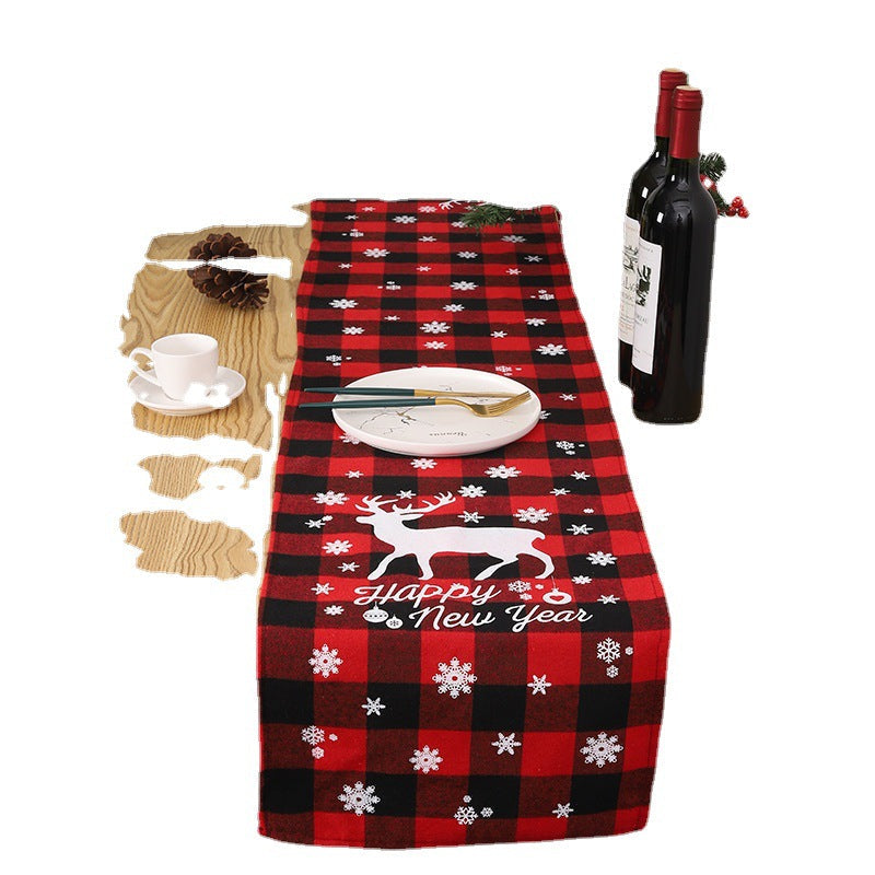 Festive table runner with Christmas motif
