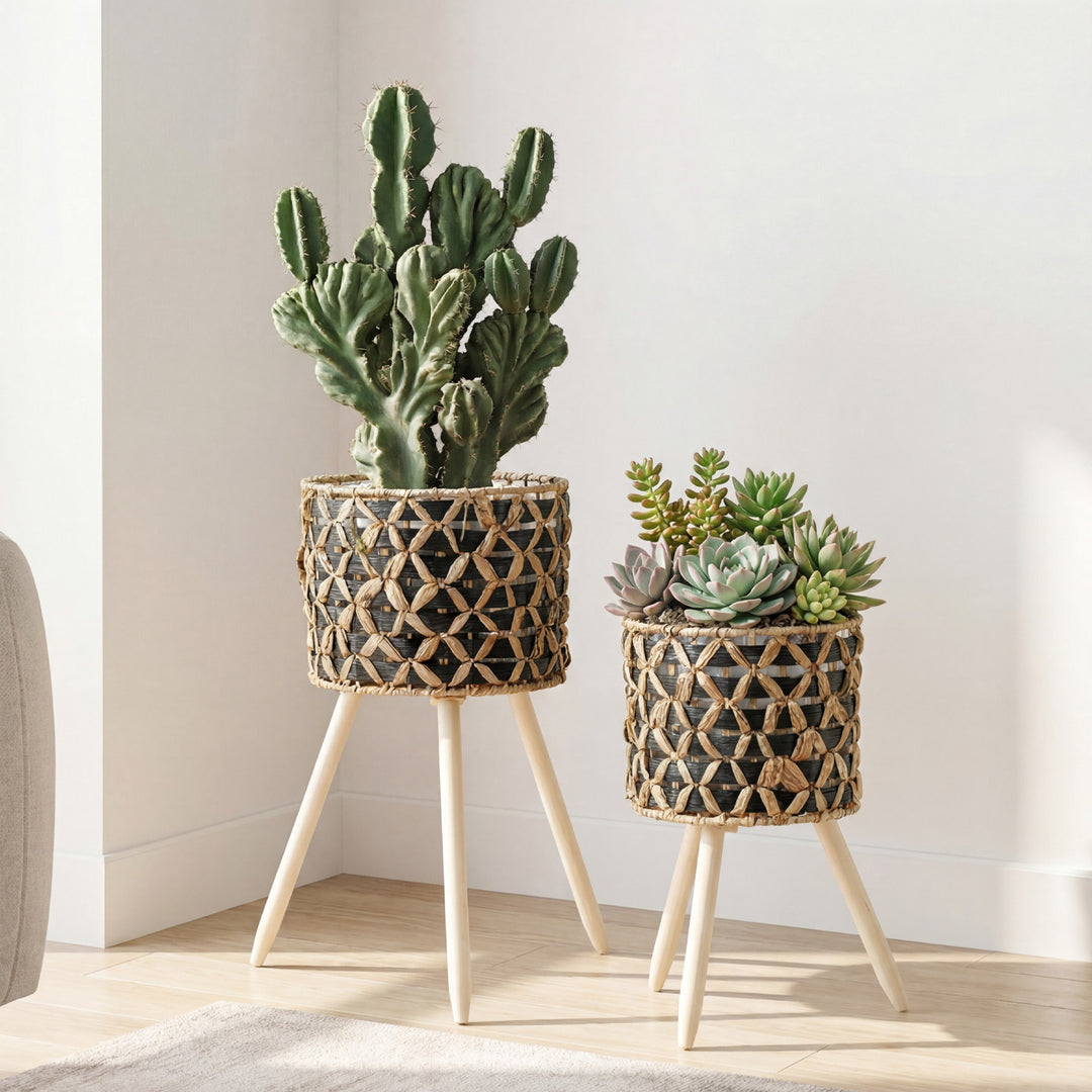 Plant stand made of braided material