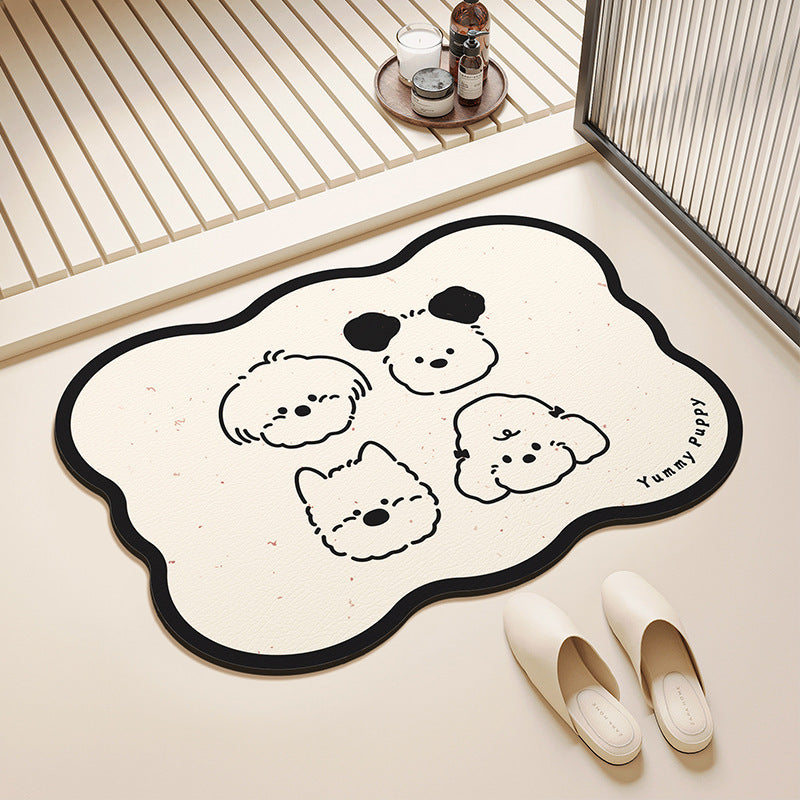 Playful Pet-Themed Absorbent Mat