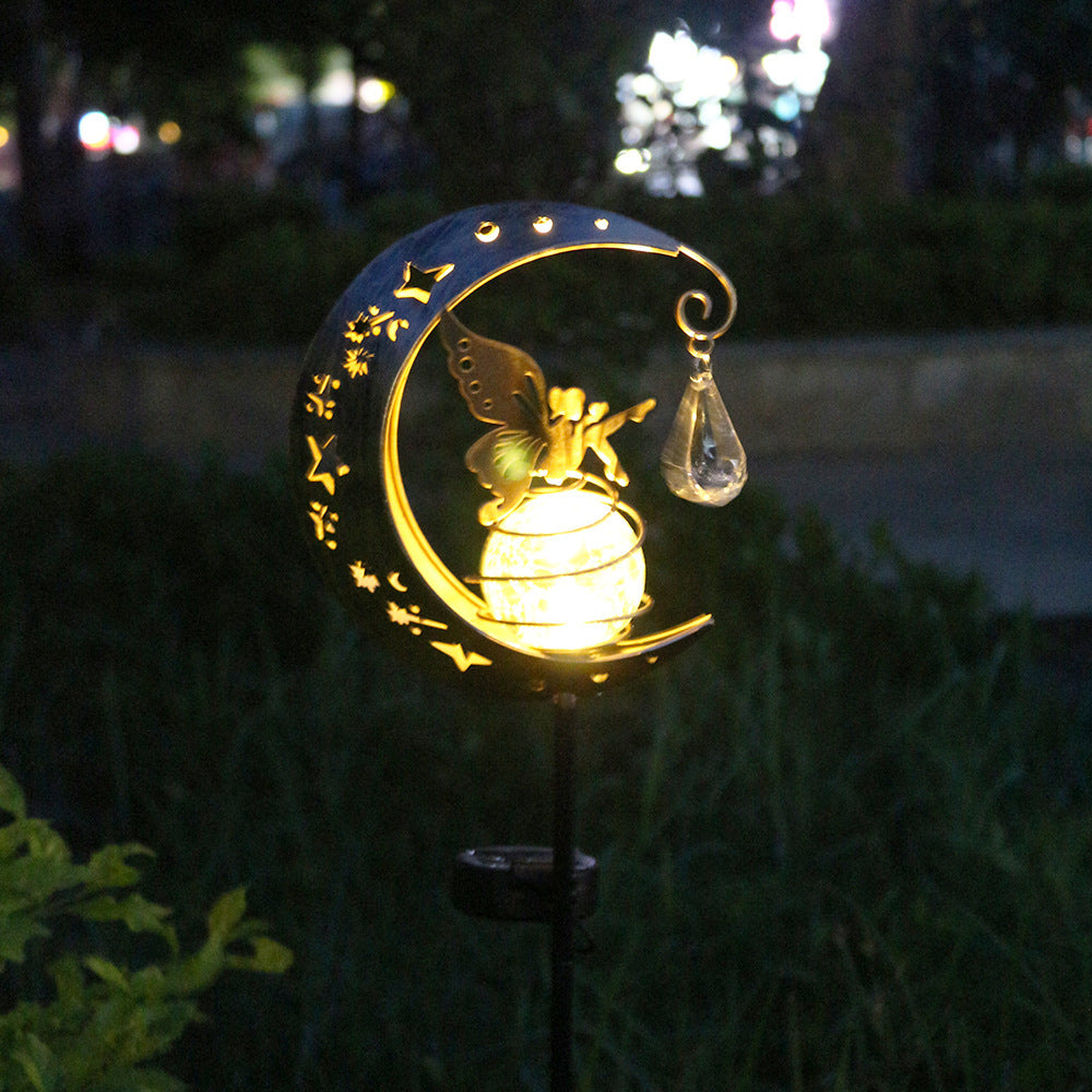 Solar-powered Half-moon Garden Stake Light