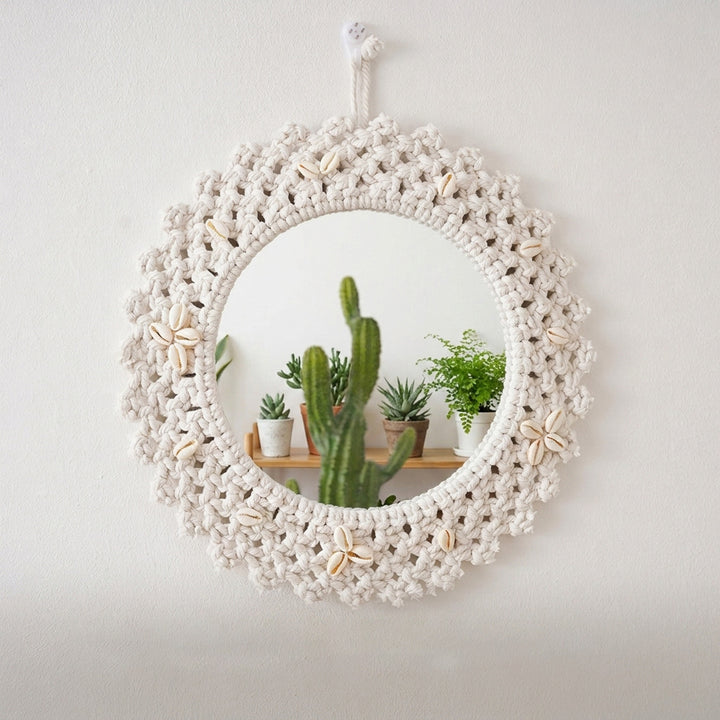 Decorative Macrame Star-Shaped Wall Mirror