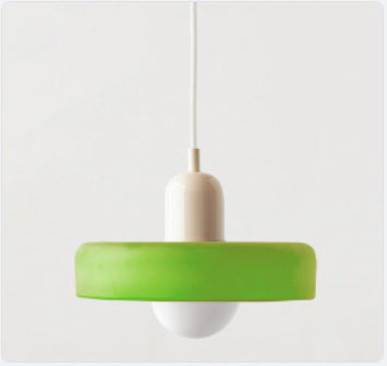 Minimalistic ceramic pendant lamp with layered bell shade