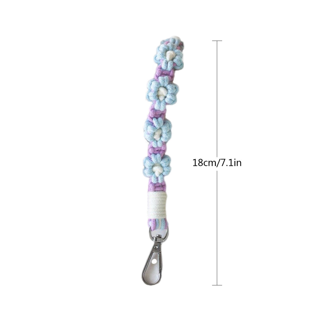 Macrame Keychain Holder with Floral Design