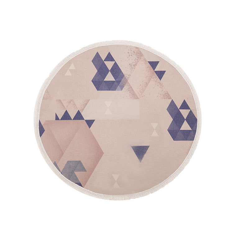 Round Decorative Living Room Carpet with Modern Geometric Pattern