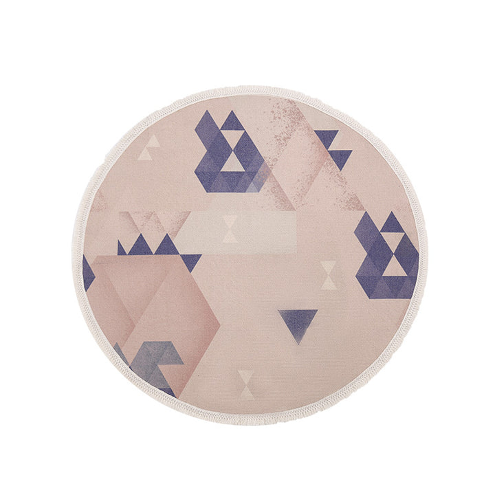 Round Decorative Living Room Carpet with Modern Geometric Pattern