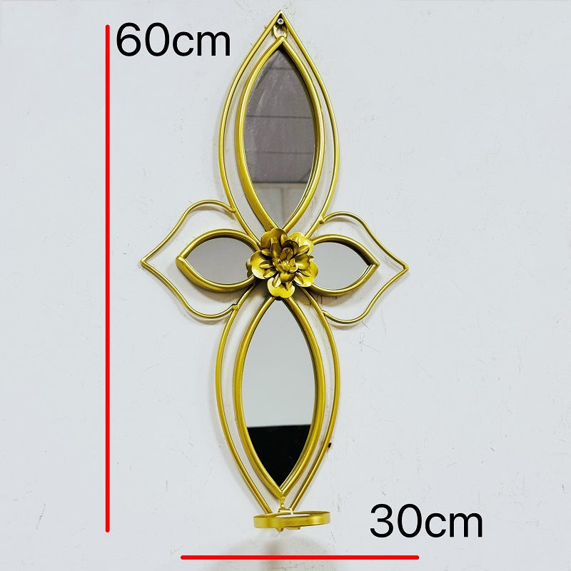 Elegant Floral Wall Mirror with Decorative Metal Design