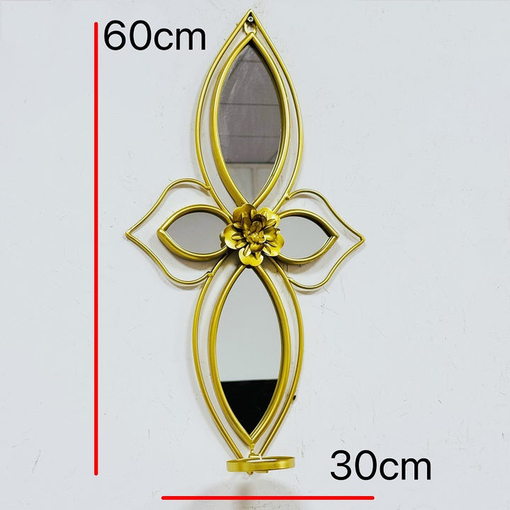 Elegant Floral Wall Mirror with Decorative Metal Design