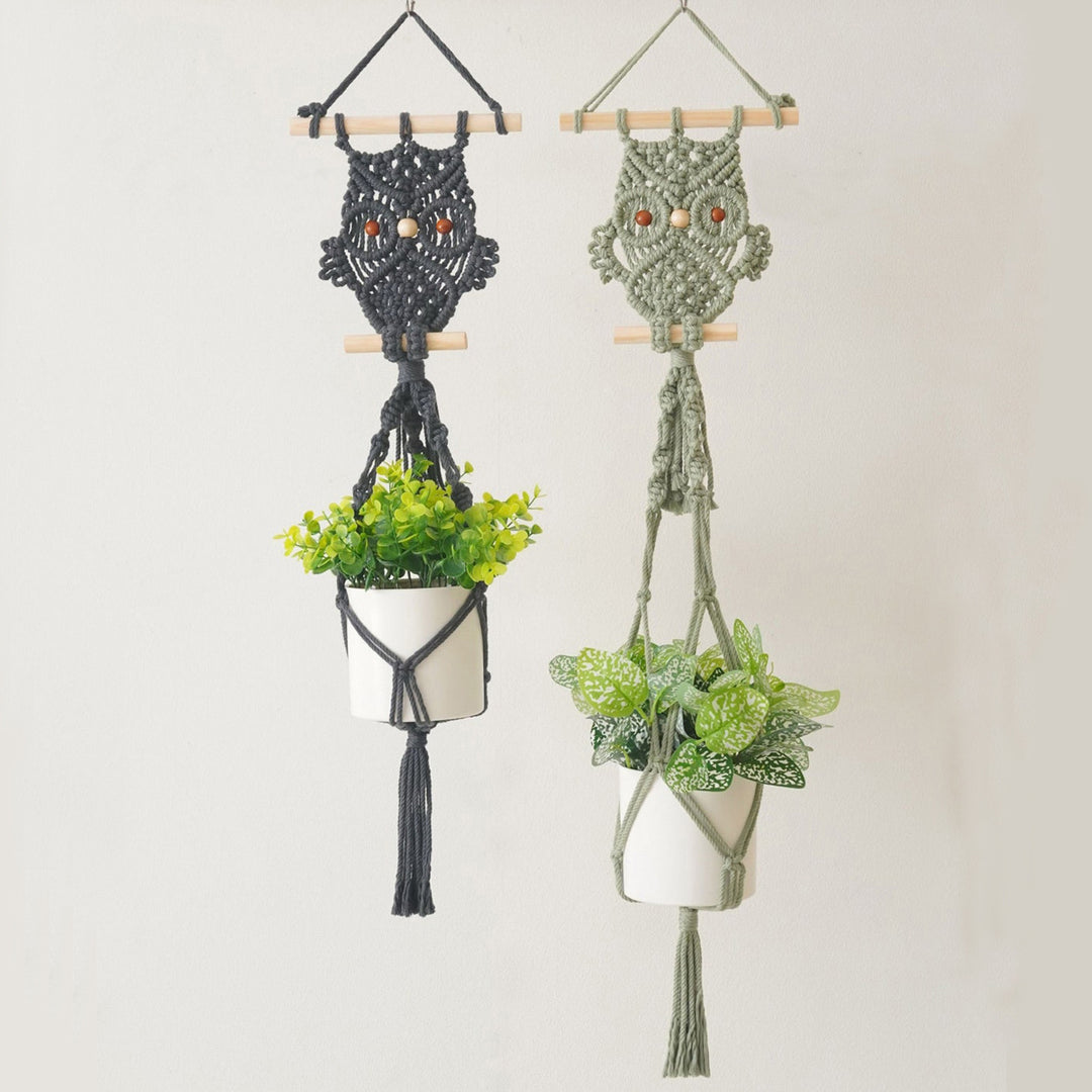 Decorative Macrame Owl Planter