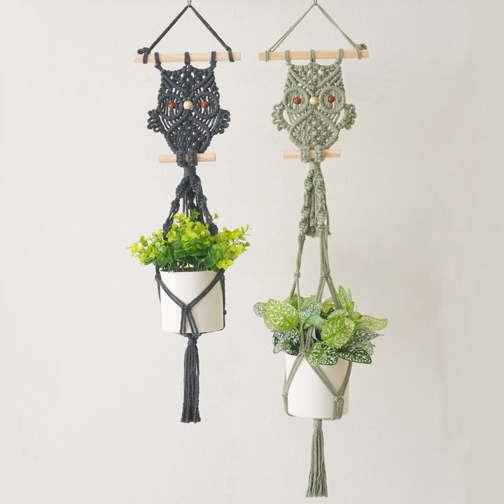 Decorative Macrame Owl Planter