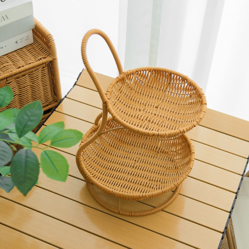 Decorative Tiered Wicker Fruit