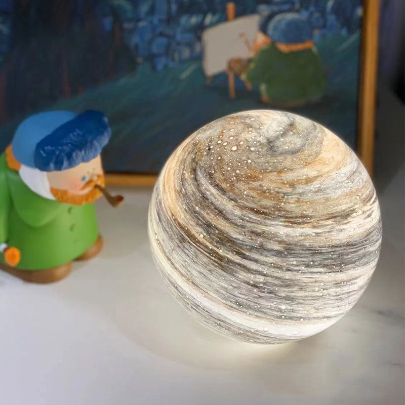 Marble vortex orb LED table lamp