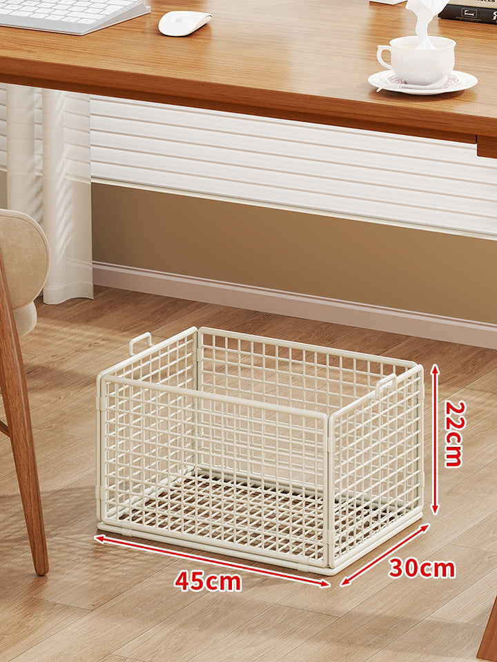 Rolling Wire Mesh Under-Desk Storage Cart with Swivel Casters