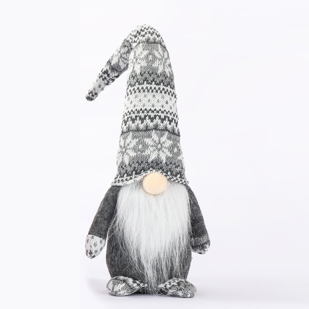 Decorative Christmas gnome with knitted hat