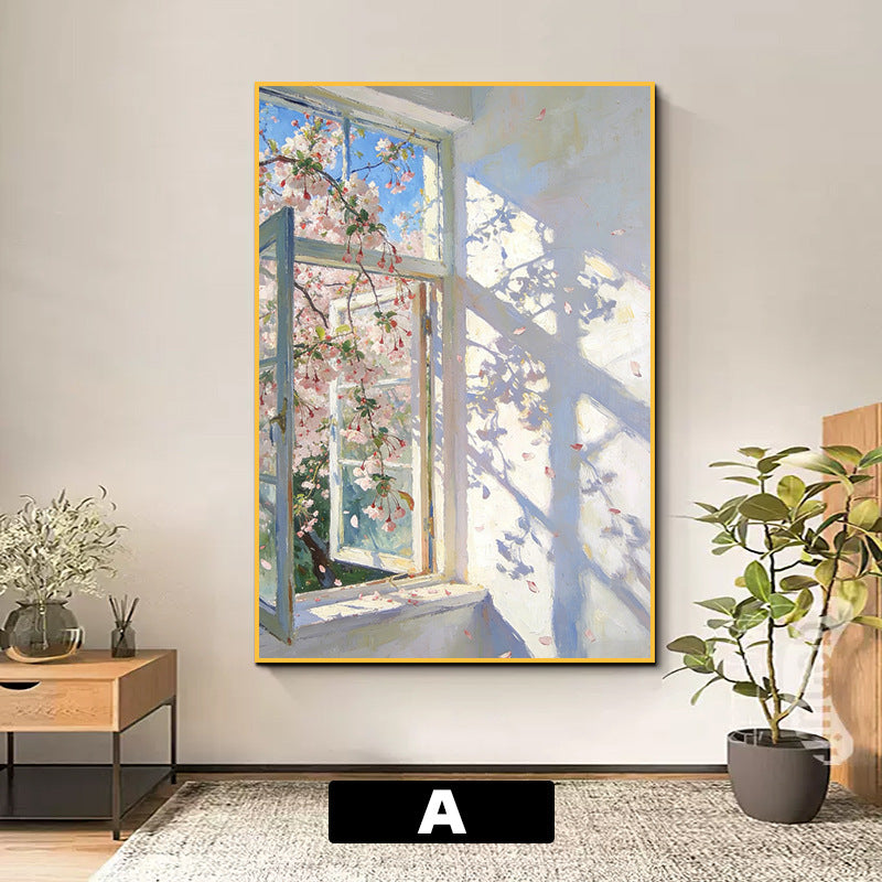 Floral Window Scene Art Print