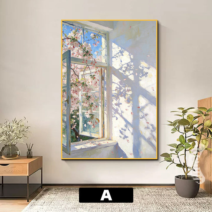 Floral Window Scene Art Print