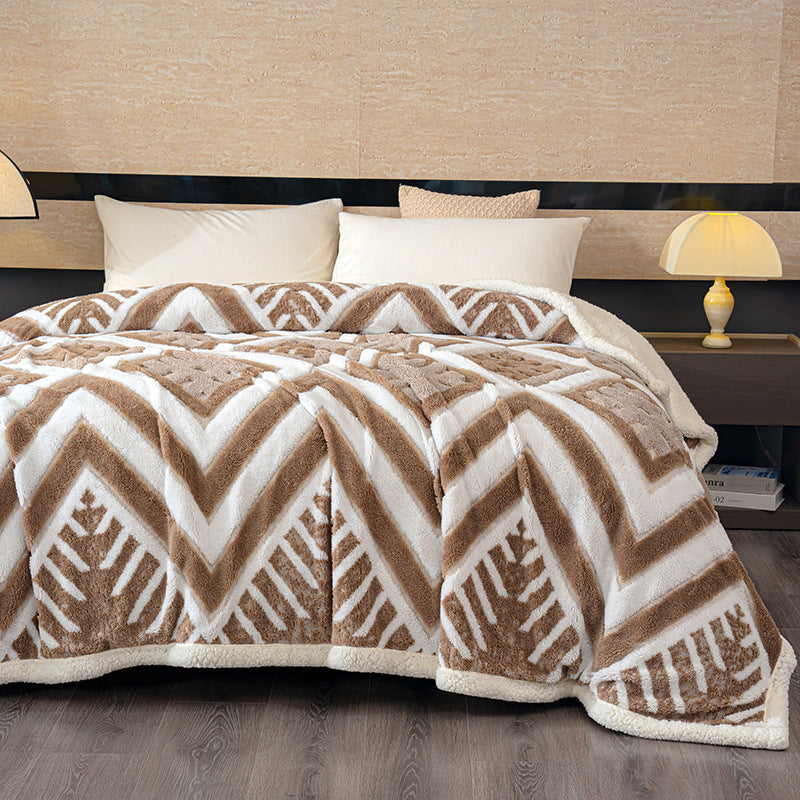 Geometric Patterned Fleece Blanket