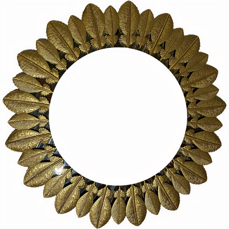Ornamental Leaf-Designed Wall Mirror