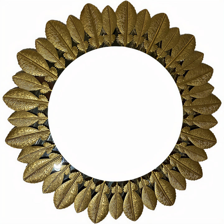 Ornamental Leaf-Designed Wall Mirror