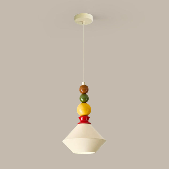 Mid-Century Geometric Ceramic Bead Pendant Light