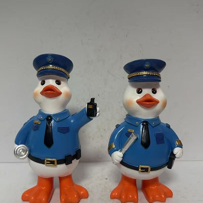 Funny police duck figure